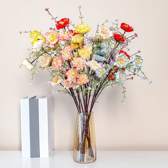 KGJQ Artificial Rhododendron Flower, Realistic Fake Flower Branches with Long Stem for Wedding Spring Summer Indoor Centerpiece, Floral Arrangement
