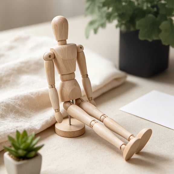 KGJQ Artists Wooden Manikin, Jointed Mannequin, Flexible Movable Joints Model for Sketching Drawing Painting, Home Office Desktop Decoration