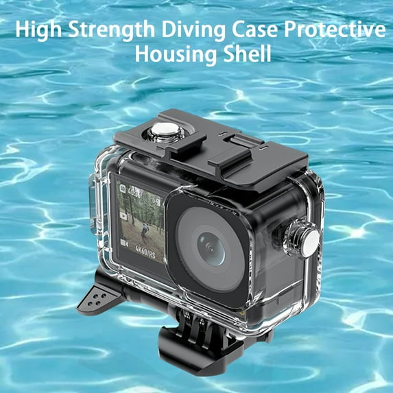 KGJQ Camera Dive Housing Case 40 Metres Waterproof Double Cold Boot Safety Latch Tricolor Filter Stainless Steel Buttons Diving Case Protective Housing Shell for Osmo Action 3