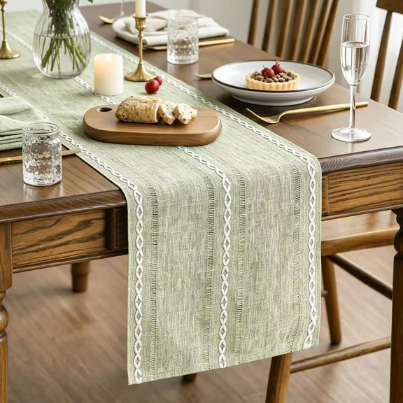 KGJQ Cotton Linen Table Runner for Dining Table, Nordic Minimalist Long Desk Runner for Kitchen Coffee Tea Table, Natural Rustic Runner for Home Decor