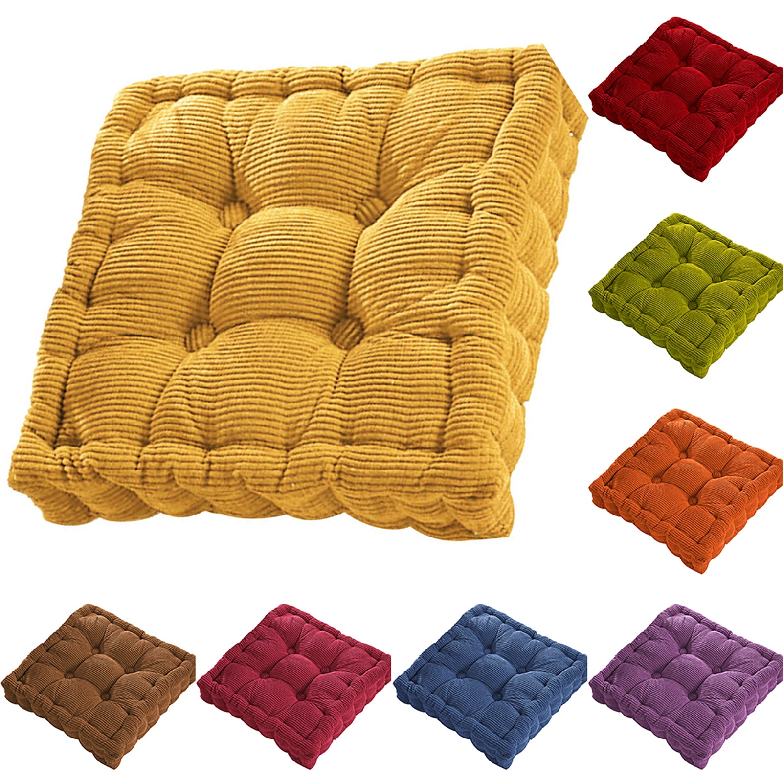 KGJQ Floor Cushion Pillow, Square Tufted Seat Cushion Thicken Corduroy Meditation Pillow Tatami Floor Cushion for Yoga Living Room Balcony Office Outdoor Decoration