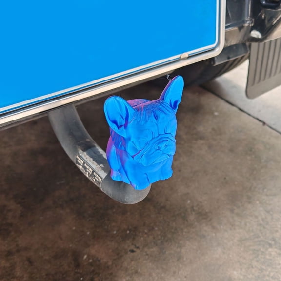 KGJQ French Bulldog Trailer Hitch Cover, 3D Printed Dog Trailer Tow Hook Cover, Universal Trailer Hitch Dust Cover, Trailer Accessories