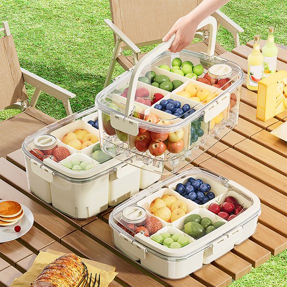 KGJQ Fresh-keeping Box Airtight Leak-proof Food Storage Container with Silicone Seal And Handle Storage Box for Fruits Snacks Picnic