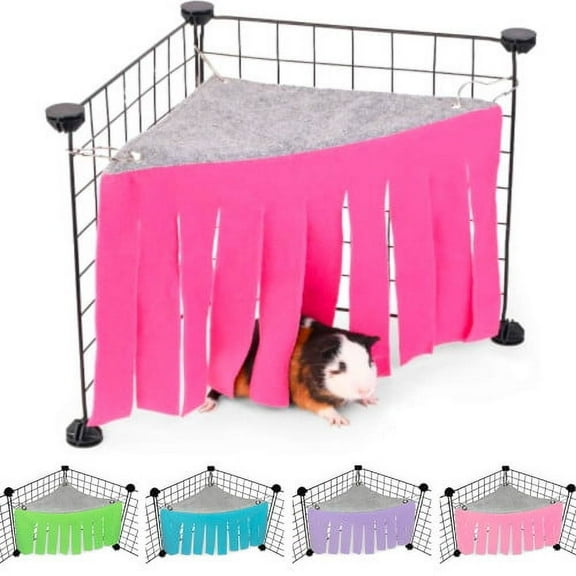 KGJQ Guinea Pig Hideout Hideaway Corner Peekaboo Toys Cage Accessories, Pet Hideaway, Small Animal Hamster Corner Tassel Hideout