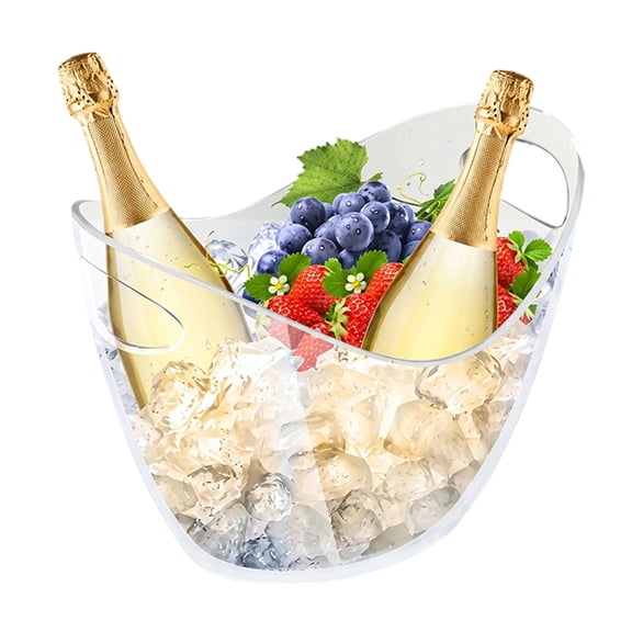 KGJQ Ingot-Shaped Ice Bucket Large Capacity Double-Handle Portable Cooler for Beer Champagne Wine Heavy-Duty Party Ice Bucket for Camping Picnic Home Bar