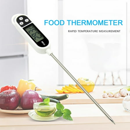 KGJQ Instant Read 24.5cm LCD Digital Meat & Liquid Thermometer with Stainless Steel Probe