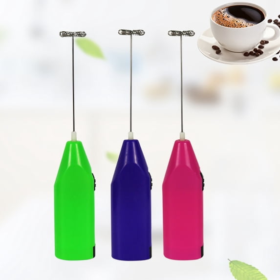 KGJQ Milk Frother Battery Operated, Handheld Coffee Frother Mini Stainless Steel Drink Mixer Milk Foamer Perfect for Latte,Cappuccino,Coffee,Chocolate Milk