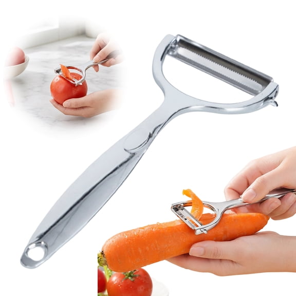 KGJQ Multifunctional Peeler, Zinc Alloy Vegetable Fruit Cutter for Potato Apples, Ergonomic Kitchen Scraper with Hanging Hole