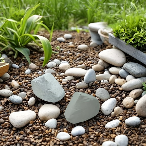 KGJQ Outdoor Key Hider, Fake Rock Stone Shape Lock Box, Waterproof Durable Weather-Resistant Key Holder, for Garden Yard Grassland