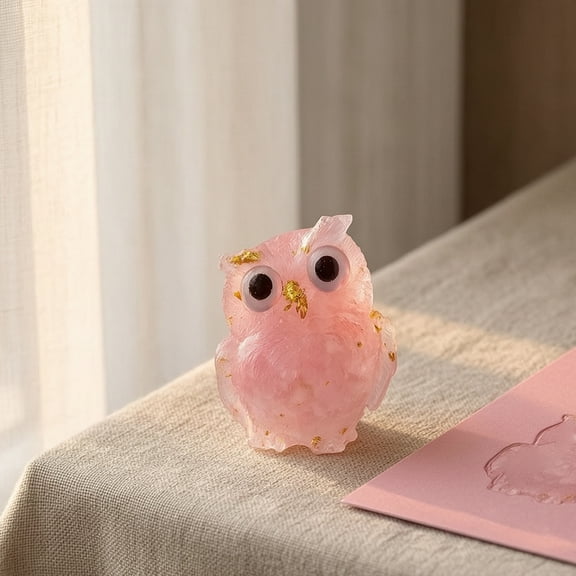 KGJQ Owl Statue, Natural Healing Crystal Cute Owl Animal Figurine, Reiki Spiritual Energy Gemstone Home Office Room Desk Decor for Women Men Gifts