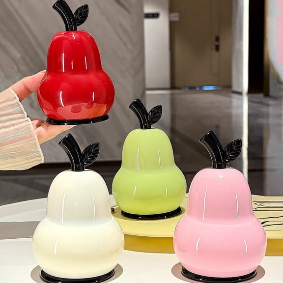 KGJQ Pear Shaped Toothpick Holder, Large Capacity Covered Toothpick Storage Box, Kitchen Toothpick Dispenser Container with Dust-Proof Lid