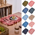 thumbnail image 1 of KGJQ Placemat with Ruffle Edge, Heat Resistant Table Mat, Rectangular Placemat Fabric Coaster for Home Party Dining Table Decor, 1 of 8