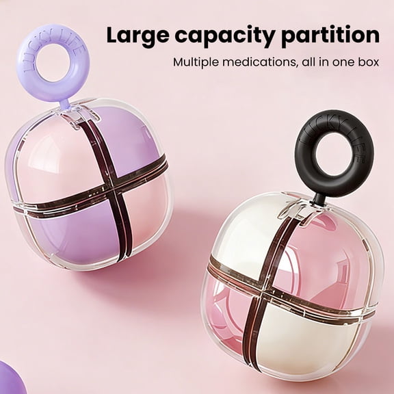 KGJQ Portable Pill Box, with 8 Compartments Travel Pill Organizer, Moisture Proof Sealed Buckle Design, with Hanging Loop Large Capacity Tablet Storage Case