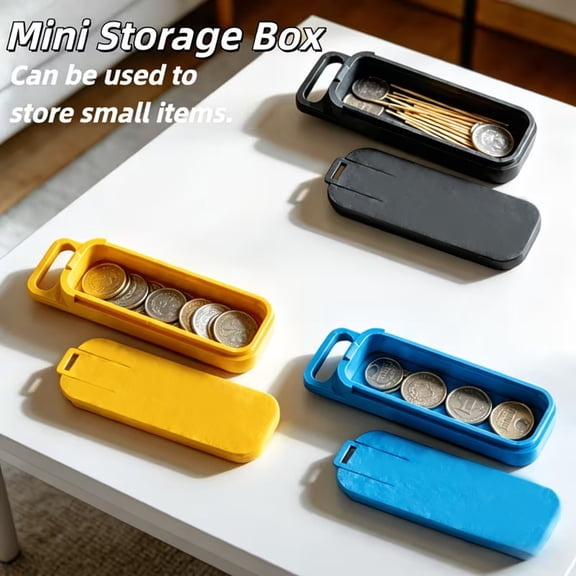 KGJQ Rectangular Storage Box, with Slide Top, Durable PLA Desktop Container, Space Saving Coin Storage Organizer, for Jewelry And Hair Accessories