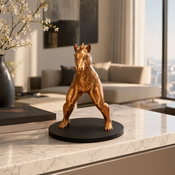 KGJQ Reverse Horse Man Statue, Bronze Gold Finish Mythical Creature Figurine, Horse Head Human Body Sculpture for Home Office Desk Decor, Unique Art Gift