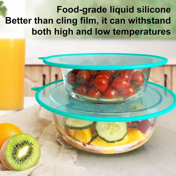 KGJQ Silicone Bowl Cover, Reusable Multi-Size Food Storage Lids Set, Dishwasher Safe Eco-Friendly Fresh Cover, for Bowls Cups Mugs Jars