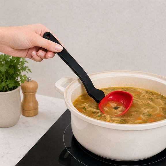 KGJQ Silicone Cooking Spoon, Heat Resistant Folding Flat Spoon, Space Saving Cooking Spoon, Heat Resistant Kitchen Utensil for Baking
