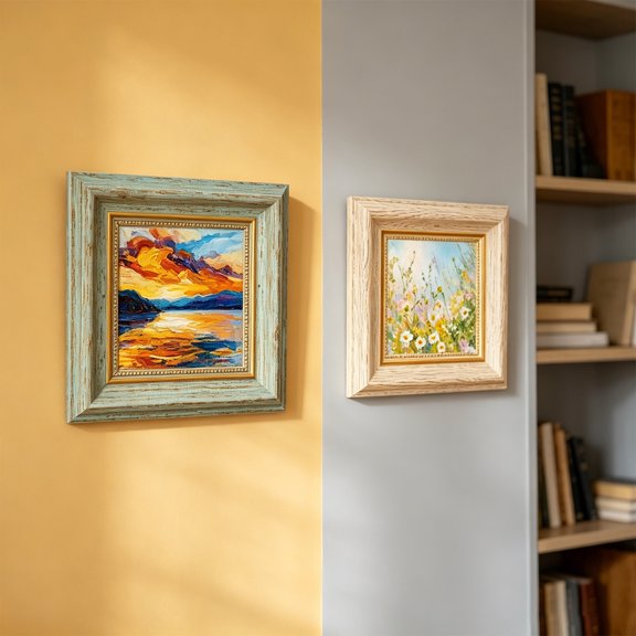 KGJQ Square French Photo Frame, Art Display Frame, Minimalist Picture Frame for Oil Paintings Posters Home Decor