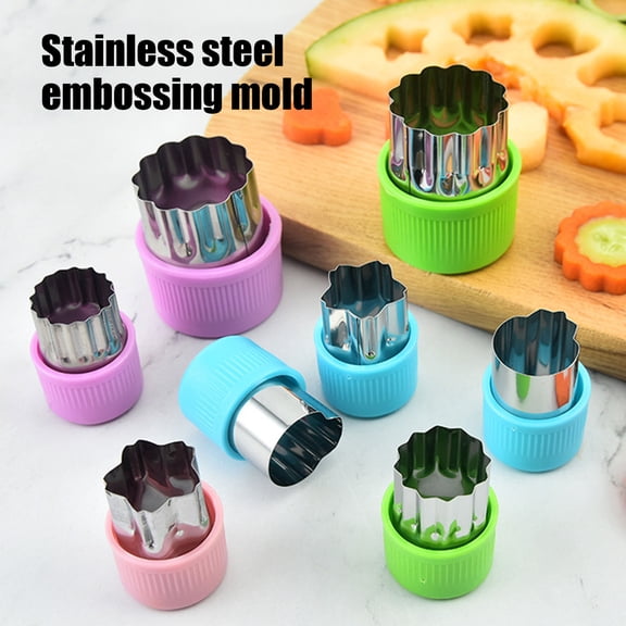 KGJQ Stainless Steel Cookie Cutter Set for Fruits Vegetables And Pastries, Biscuit Cake Press with Safe Protective Handle, Kitchen Tool for DIY Pastry Baking