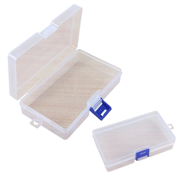 KGJQ Storage Box with Hanging Holes, Wall-Mounted Desktop Organizer, Blue Single-Buckle Locking Transparent Storage Container