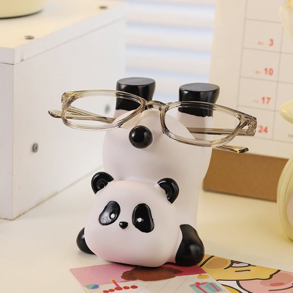 KGJQ Sunglasses Storage Rack with Cute Panda Design Stand Weighted Base Glass Organizer for Desk Table Countertop