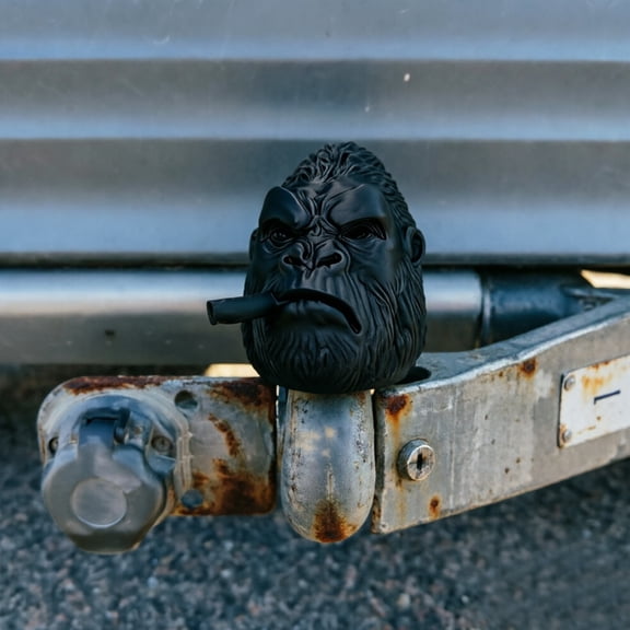 KGJQ Trailer Hitch Cover, Gorilla Shape Trailer Coupling Cover Cap, Towing Hitch Dustproof Protector for Truck RV Vehicle Garage Road Trip