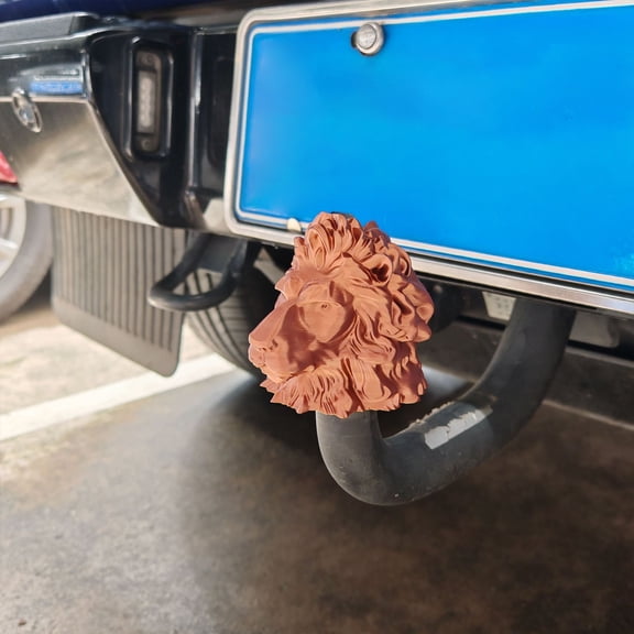 KGJQ Trailer Hitch Cover, Lion Shape Trailer Coupling Cover Cap, Towing Hitch Dustproof Protector, Anti-theft Trailer Cap for Truck RV SUV