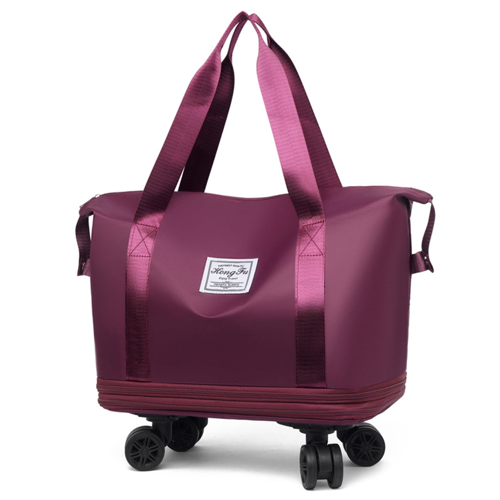 KGJQ Travel Duffel Bag for Women, Rolling Duffle Bag, Expandable Foldable Carry On, Large Weekend Bag with Spinner Wheels, 36-55L