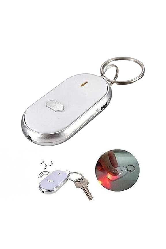 Whistle Activated Key Finder, Portable Anti-Lost Device with Red LED Light, Mini Locator Keychain for Car Keys, Bags, Wallets