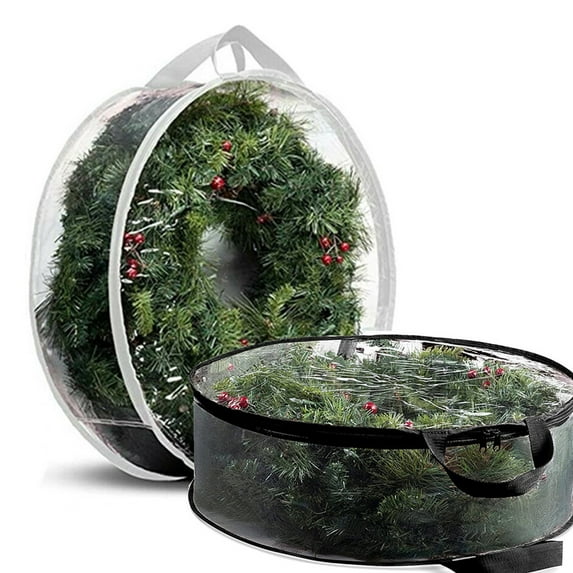 KGJQ Wreath Storage Bag, Large, PE Plastic, Seasonal Storage Type, Storage Chests & Boxes
