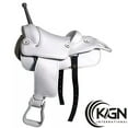 thumbnail image 1 of KGN Leather Barrel Racing Horse Saddle, White, 1 of 4