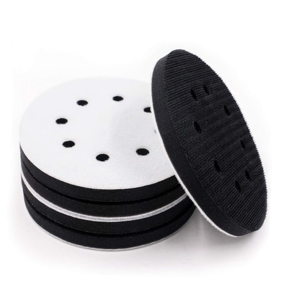 KGOJDYNFYSL 5 Pack 5 Inch 8 Holes Soft Density Interface Pads Hook and Loop 5" Sponge Cushion Buffer Backing Pad (Set of 5)