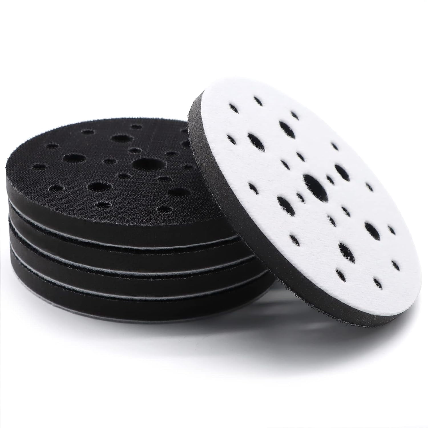 KGOJDYNFYSL 5 Pack Interface Pads, 6 Inch 25 Holes Hook and Loop Soft ...