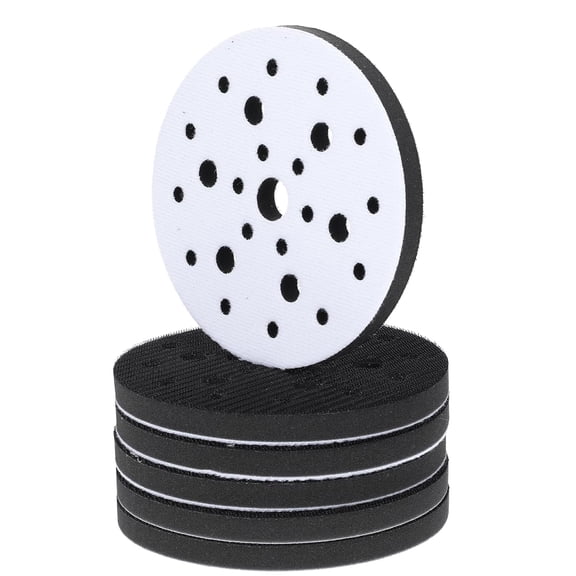 KGOJDYNFYSL 6Pcs Foam Interface Pads, 6 Inch 25 Holes Hook and Loop Soft Density Sponge Cushion Buffer Backing Pad, Professional Sponge Sanding Pads for Orbital Sander Polishing