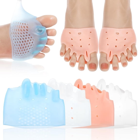 KGOJDYNFYSL Silicone Toe Separator, Toe Spacers for Men Women, Metatarsal Pads, Breathable & Soft Correct Toes, 4 Pairs Gel Toe Separators For Bunion