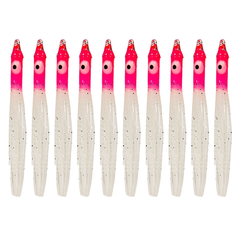 KGOTA 10Pcs Fishing Squid Skirts Plastic Luminous Octopus Skirts