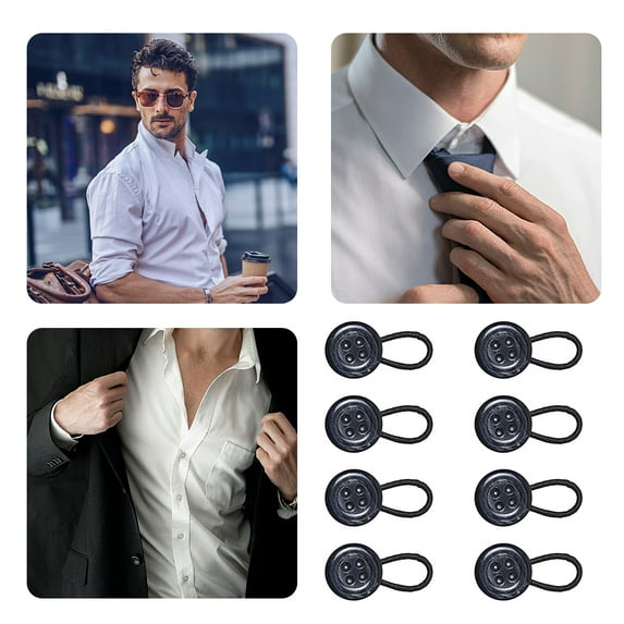 KGOTA Collar Extenders Neck Extender for Expansion of Men Dress Shirts (Black)