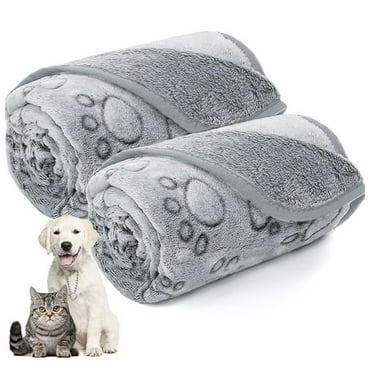 KGOTA Flannel Dog Blanket Paw Print for Dog Cat Pet Throw for Sofa Bed Seat (40x60cm)