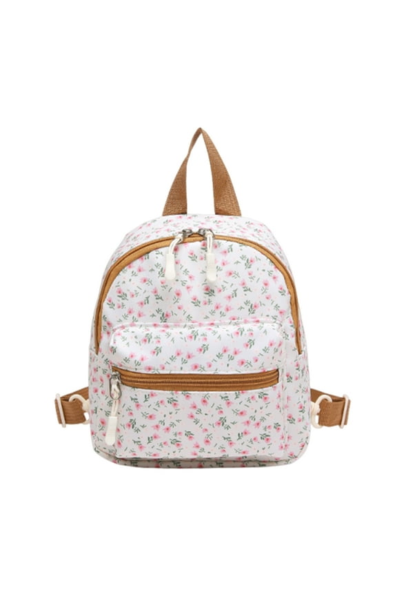 Floral Mini Backpack Small Backpack Purse Travel Backpack For Women (Brown)