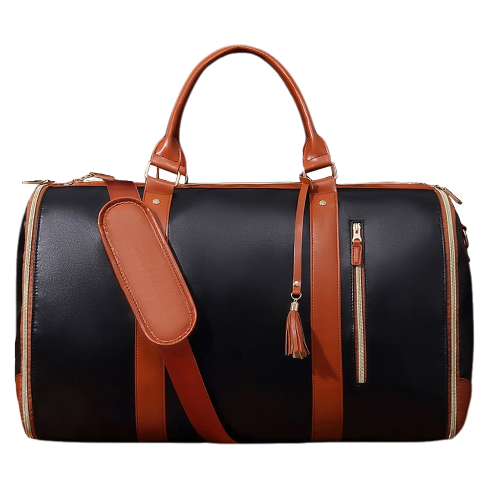 KGOTA Garment Bag Carry On Travel Bag PU Leather Duffle Bag for