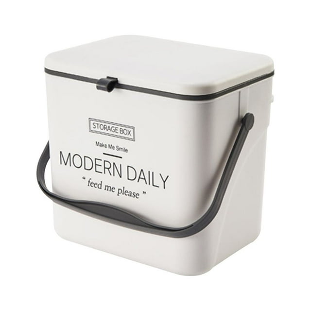 KGOTA Hanging Compost Bin Recycling 7/12L for Cupboard/Bathroom/Bedroom (White 7L)