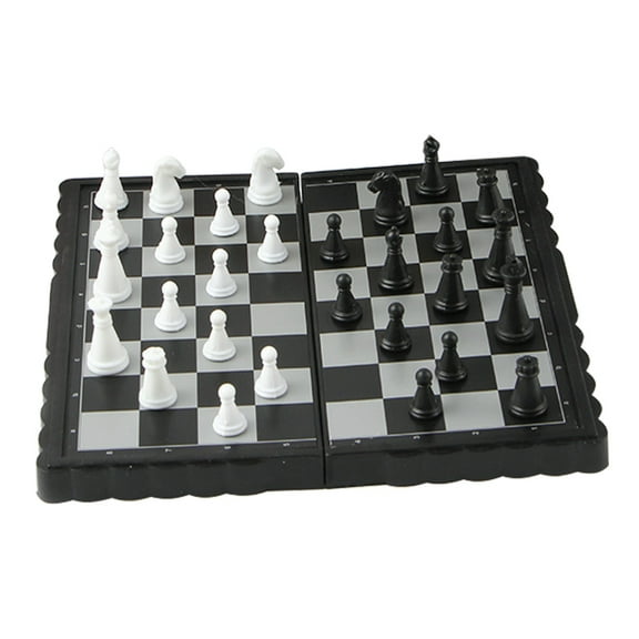 KGOTA Mini International Chess Magnetic Board Games Folding Chessmen Checkers Portable for Friend Gift Camping Travel