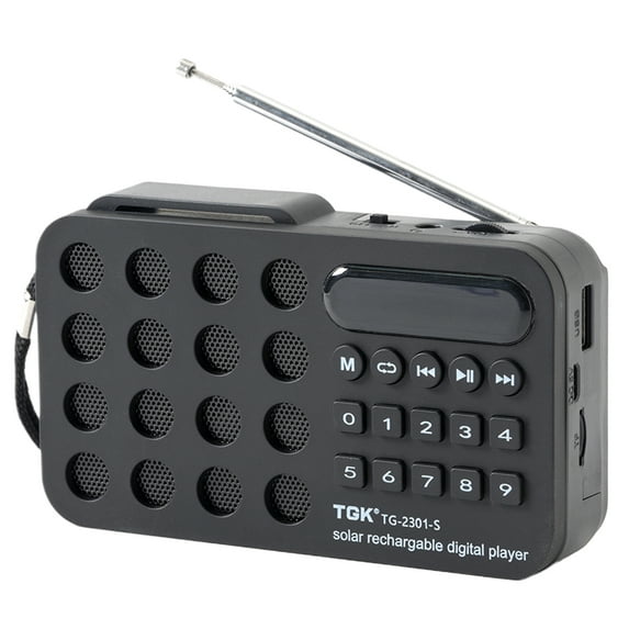 KGOTA Mini Portable Pocket Fm Radio Bluetooth-compatible Support Usb Tf Card Play Wireless Speakers Solar Charging/rechargeable Battery Operated Digital Radio Speaker Music Player Built-in Speaker