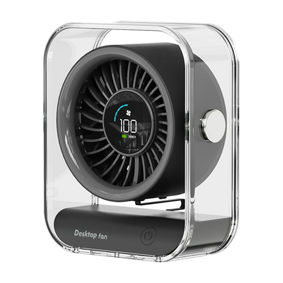 KGOTA Small Desk Fan Led Display Portable Table Desktop Air Circulator Fan(black Usb)