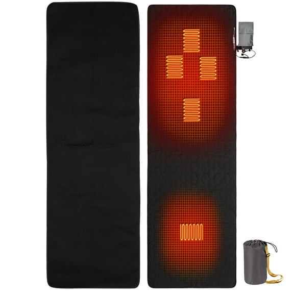 KGOTA Usb Rechargeable Outdoor Usb Heating Sleeping Mat 5 Heating Zones 3 Heat Levels Insulation Camping Heated Sleeping Mattress Fast Heating Heated Sleeping Bag Pad for Hiking Tent Traveling