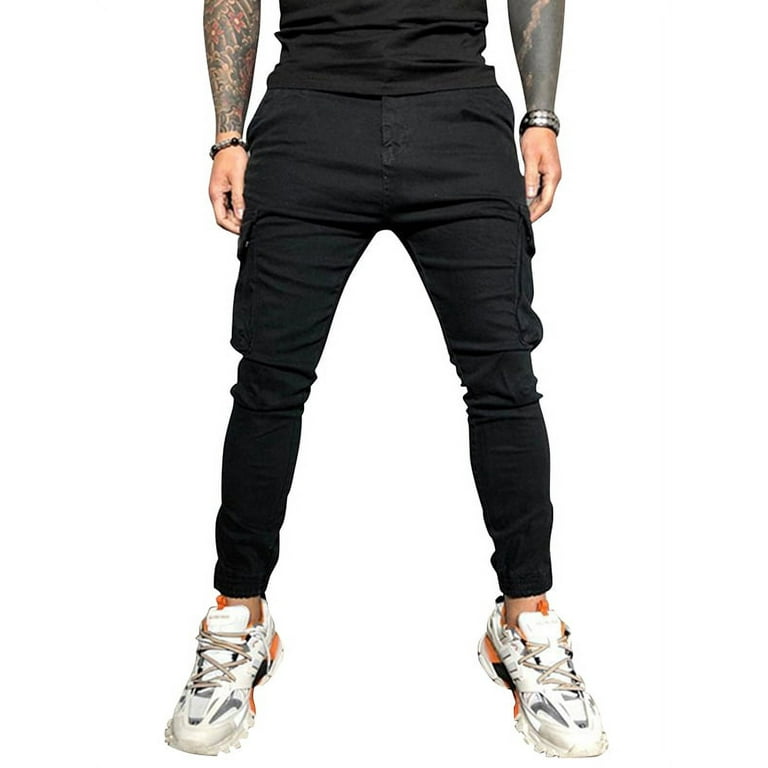 KGPopular Men s Slim Fit Cargo Pants Skinny Sweatpants Combat Trousers Bottoms Joggers Walmart