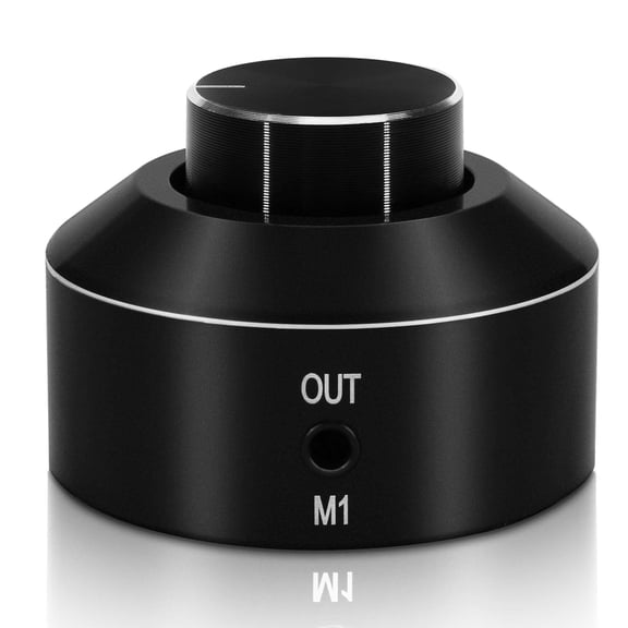 KGUSS M1 Black 3.5mm Stereo Volume Controller,Active 3.5mm Audio Adjuster,for PC Speaker Amplifier Switcher,1 Pack