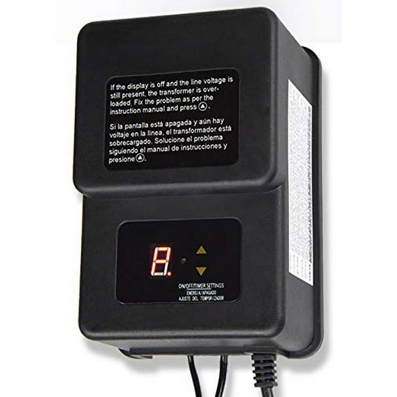 KH-200T Low Voltage 200w Landscape Lighting Transformer for Outdoor Use with Photocell Sensor and Timer Program 12V AC Output Power Pack