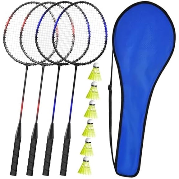 KH Badminton Rackets Set of 2 4 6 for Adults ,Beach Lawn Backyard Game Outdoor Sports,Racquets,Shuttlecocks & Carry Bag Included