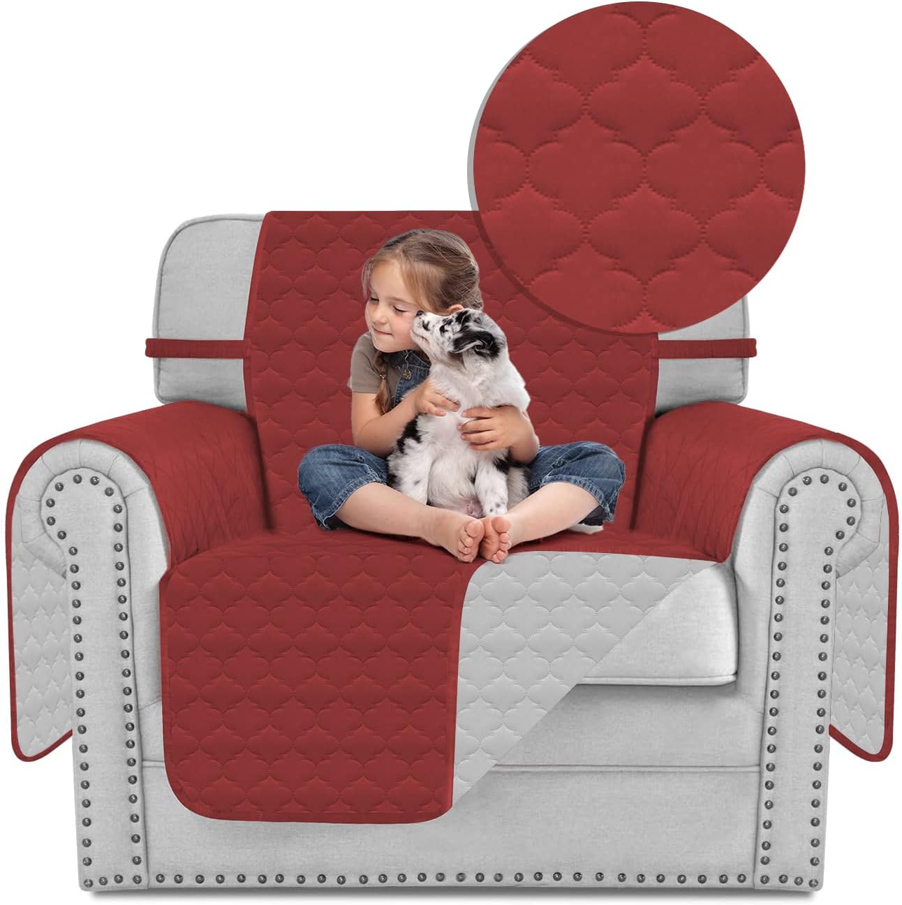 KH Couch Cover Reversible Quilted Slipcover Stylish, Durable, and